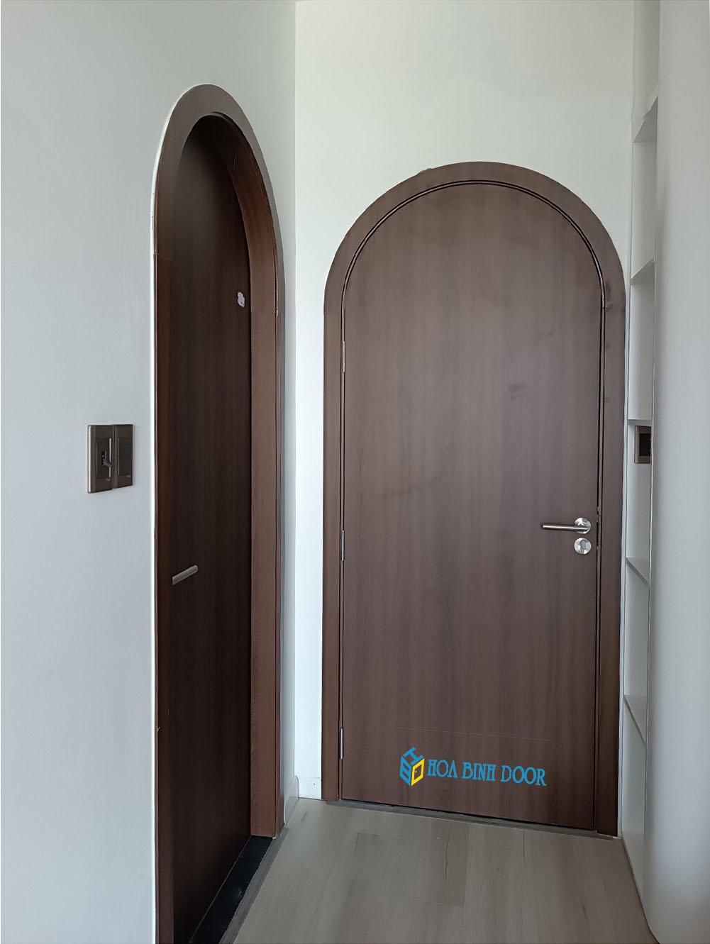cửa vòm gỗ mdf melamine